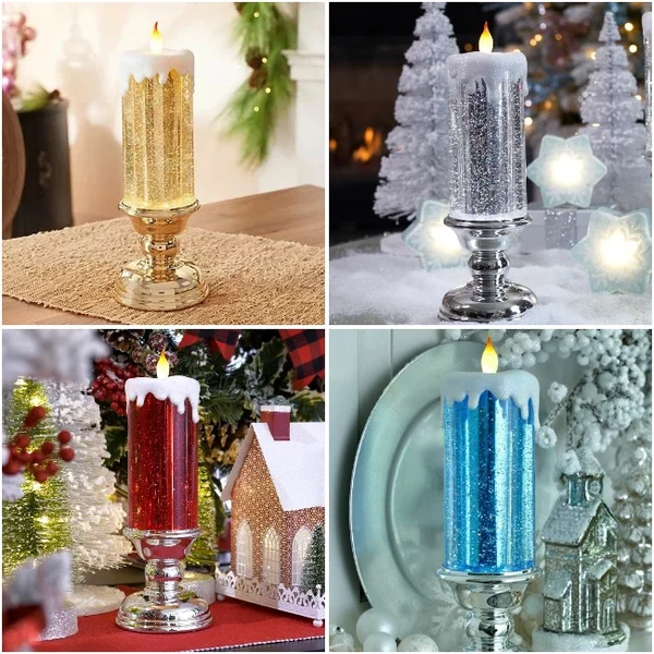 شموع LED لعيد الميلاد - أضواء احتفالية وآمنة