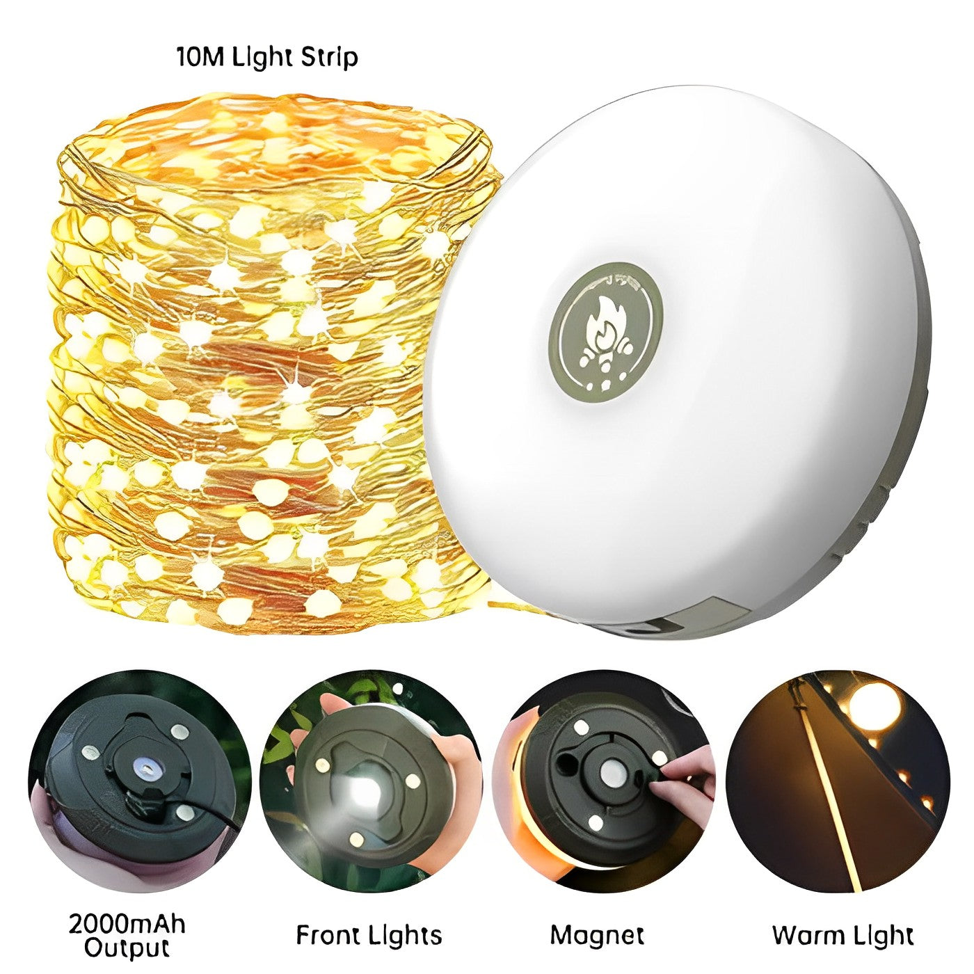 Výkonná LED kempingová lampa s dlouhou výdrží baterie
